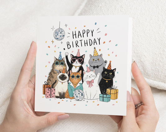 Cat Birthday Card, Birthday Cards for Cat Lovers, Cute Birthday Card, Birthday Card for Friend, Birthday Card for Her, Funny Cat Card