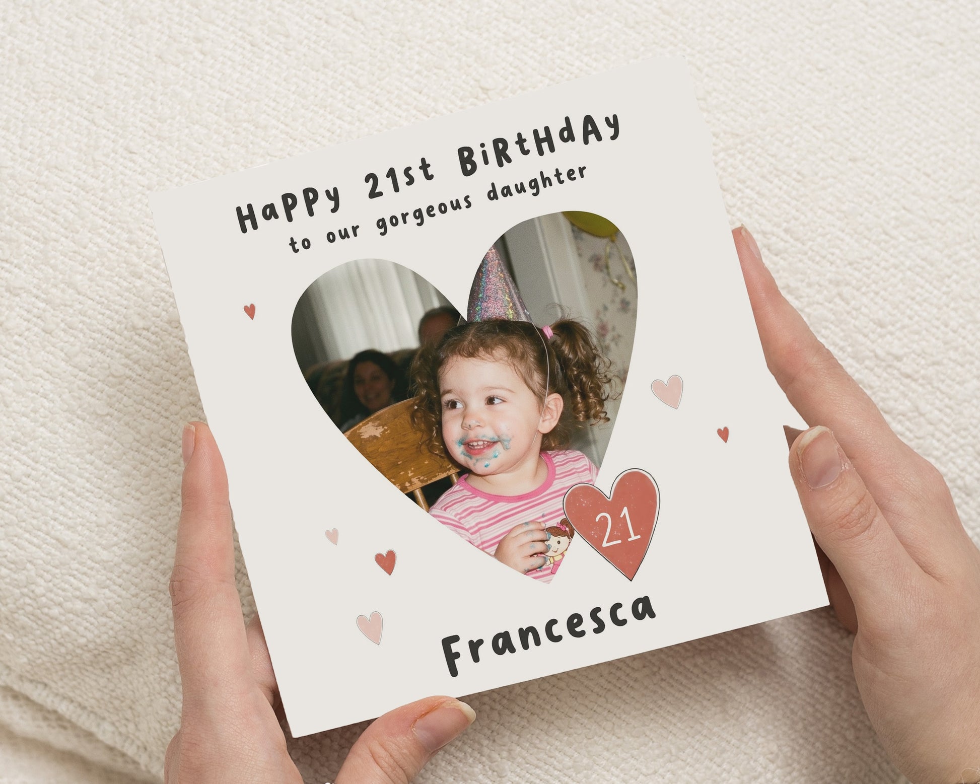 21st Birthday Card for Daughter, Personalised Photo Birthday Card, Daughter 21st Card, Birthday Card for Her, Photo Card