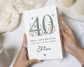 40th Birthday Card for Friend, Personalised Birthday Card, Floral Birthday Card for Her, Best Friend Birthday Card, 40th Card for Women