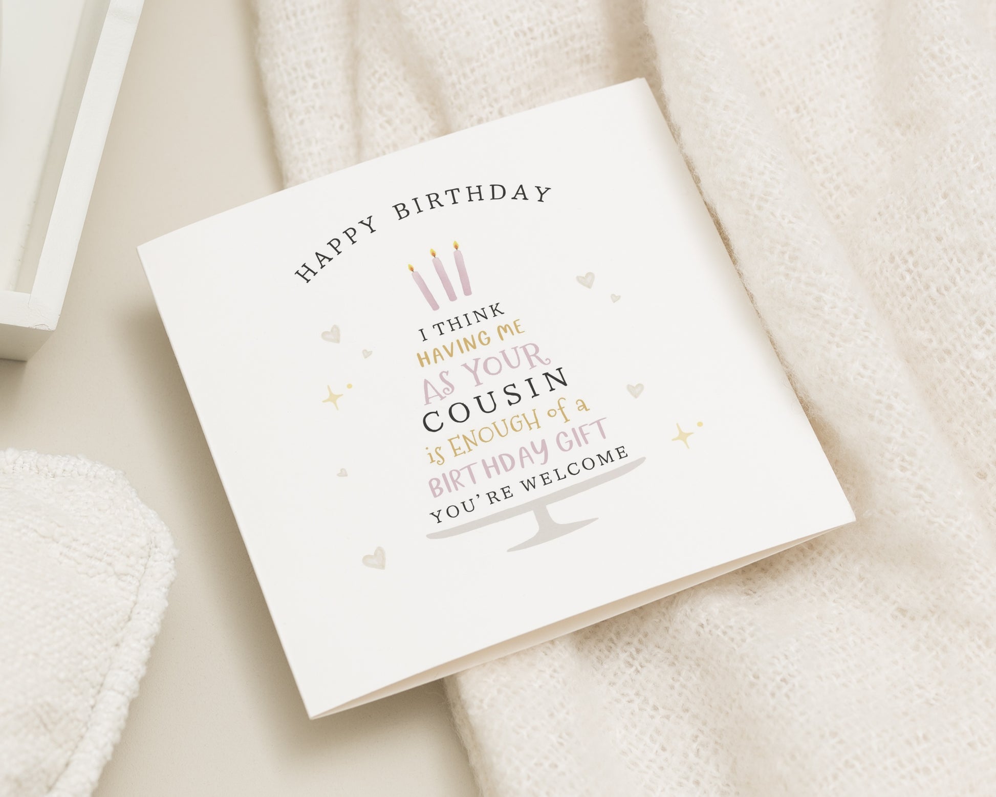 Cousin Birthday Card, Funny Birthday Card for Cousin, Birthday Card for Cousin, Cute Birthday Card, Simple Birthday Card for Him or Her