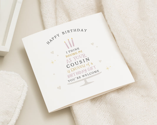 Cousin Birthday Card, Funny Birthday Card for Cousin, Birthday Card for Cousin, Cute Birthday Card, Simple Birthday Card for Him or Her