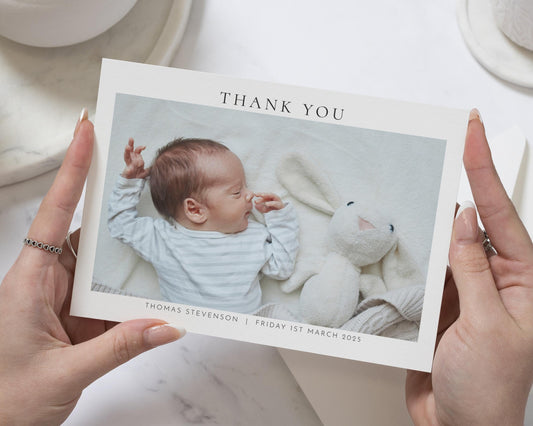 Simple New Baby Thank You Cards, Personalised Thank You Cards New Baby, Baby Photo Thank You Cards, Postcard Thankyou Cards, Thank You Notes
