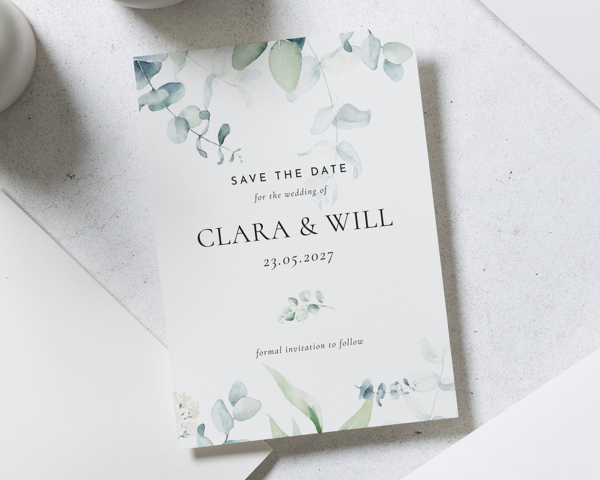 Personalised Save the Date Card, Wedding Save the Date Card, Greenery Save the Date, Simple Save the Date, Custom Save the Date Card