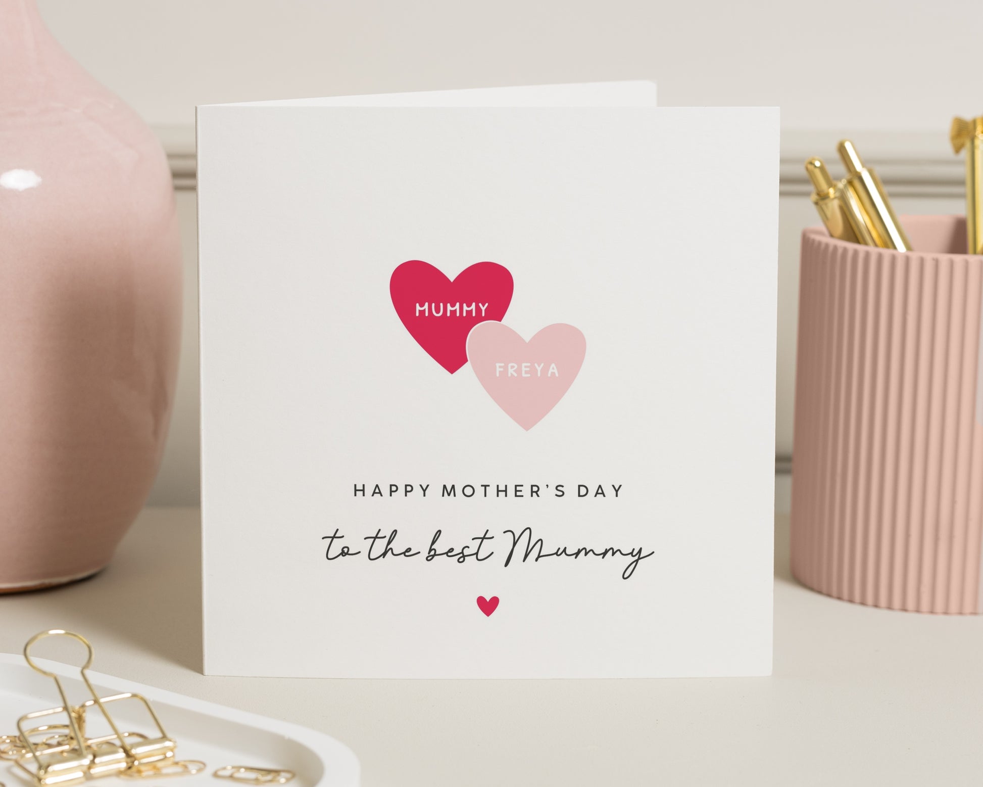 Personalised Mothers Day Card, Mothers Day Card from Daughter, Custom Mummy Card, Happy Mothers Day Card, Heart Card for Mum
