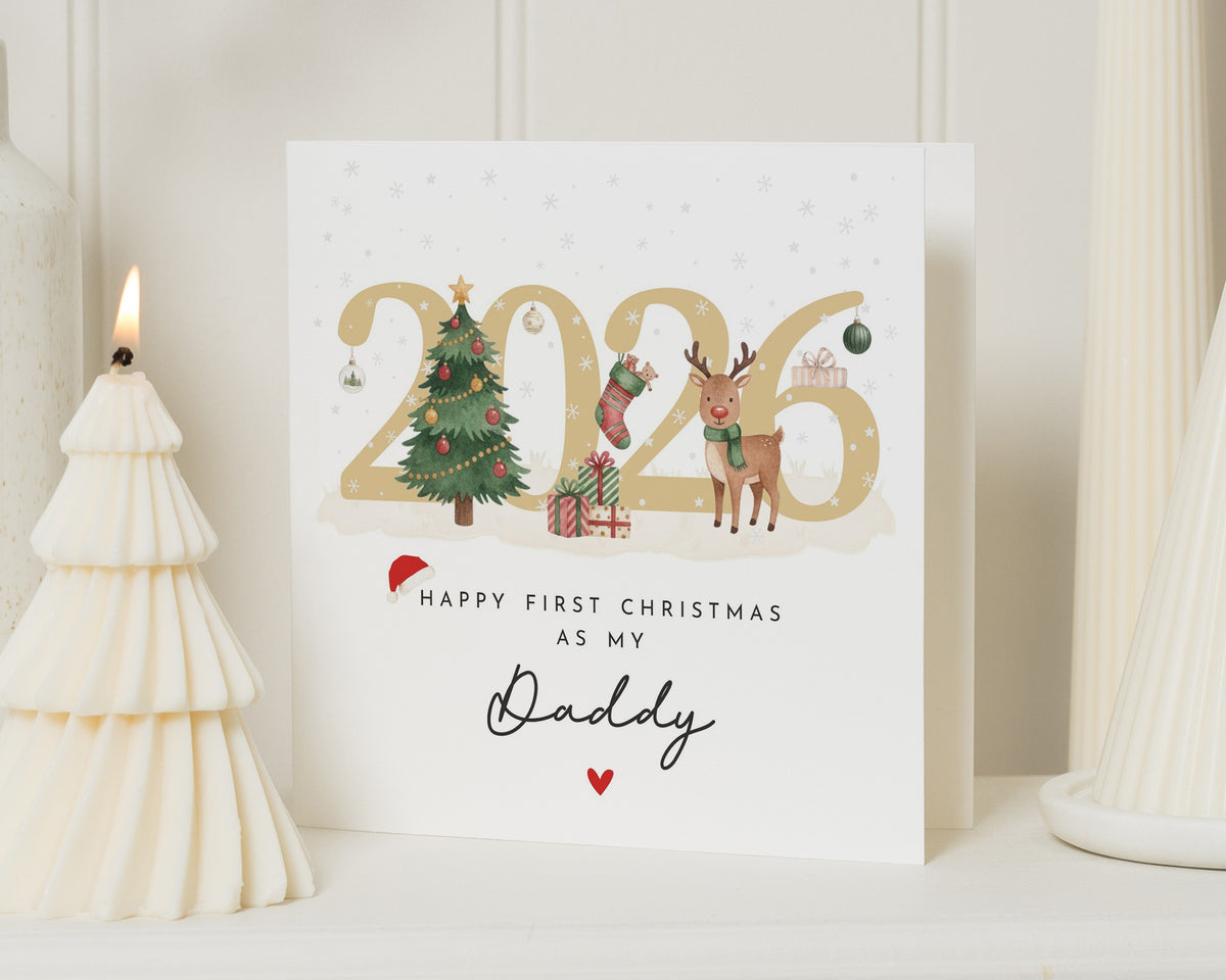 First Christmas Card for Daddy, 1st Christmas Card From Baby, Christmas Card for Dad, New Dad Christmas Card, Personalised Xmas Card