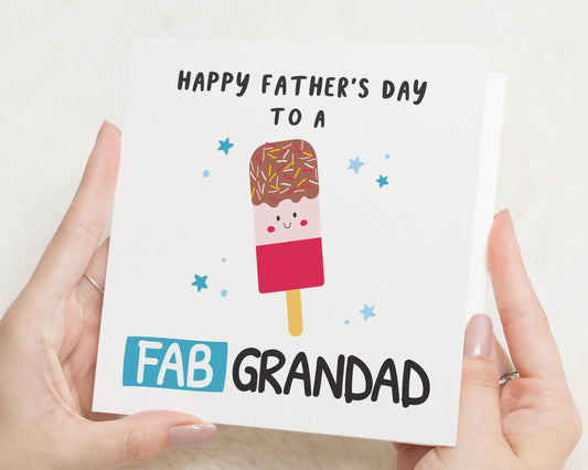 Fathers Day Card for Grandad, Grandad Fathers Day Card, Fab Grandad Card, Pun Fathers Day Card Grandpa, Cute Fathers Day Card