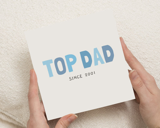 Father's Day Card for Dad, Fathers Day Card for Dad, Personalised Dad Card, Top Dad Card, Dad Birthday Card, Daddy Card, Papa Card
