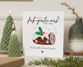 Personalised Christmas Card, Fab Yule Log Christmas Card, Square, Cute Christmas Card, Custom Name, Family Christmas Card