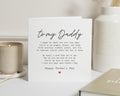 Fathers Day Card from Child, To My Daddy Poem Card, Fathers Day Card for Dad, Cute Fathers Day Card, Daddy Card from Daughter or Son