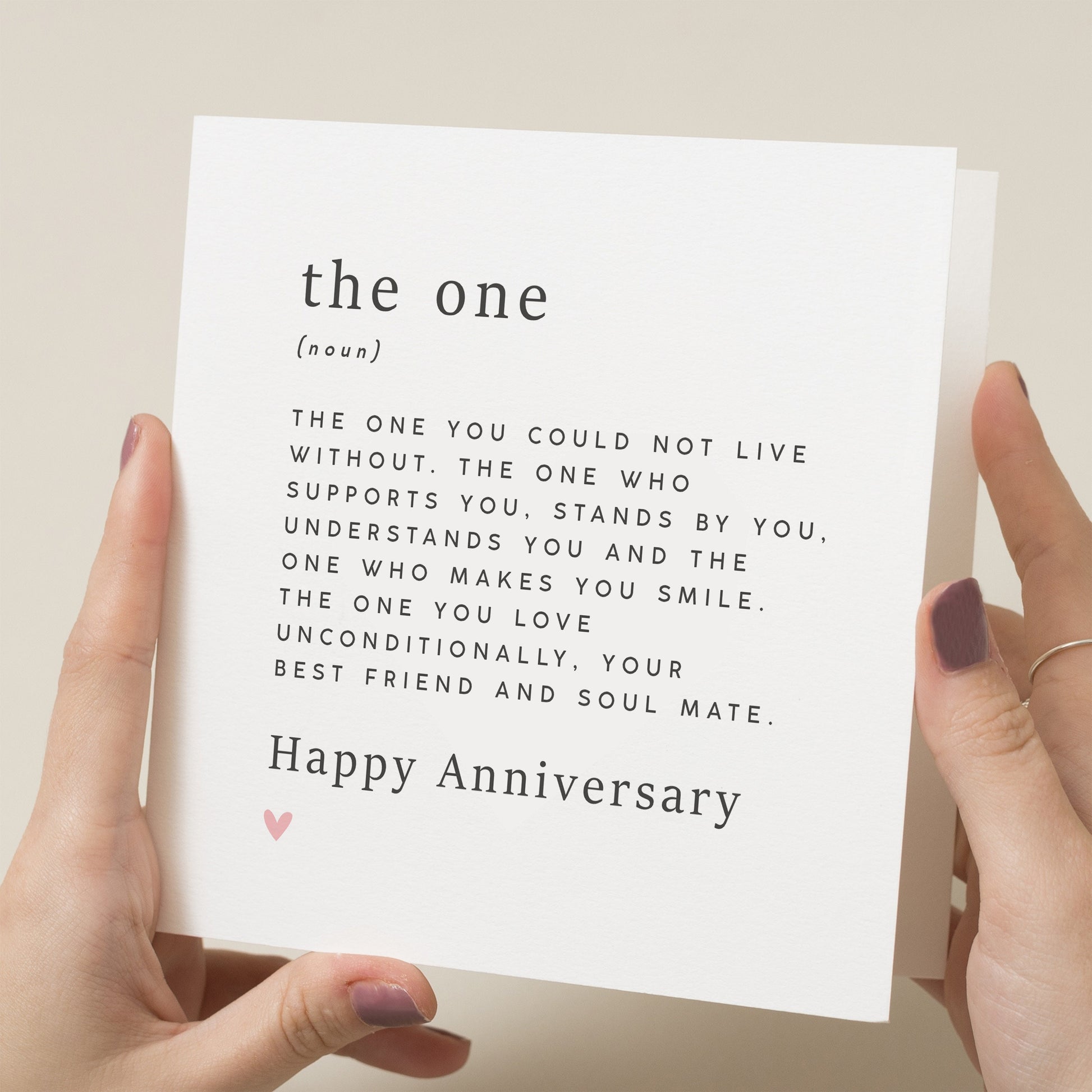 Anniversary Poem Card For Husband, Boyfriend Anniversary Card, The One Soulmate Card, Girlfriend Anniversary Card, Anniversary Gift For Him