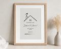 Personalised Gold Foil New Home Print, Ivory Wall Art, First Home Gift for Couple, Custom Address Print, Oak Framed Wall Art