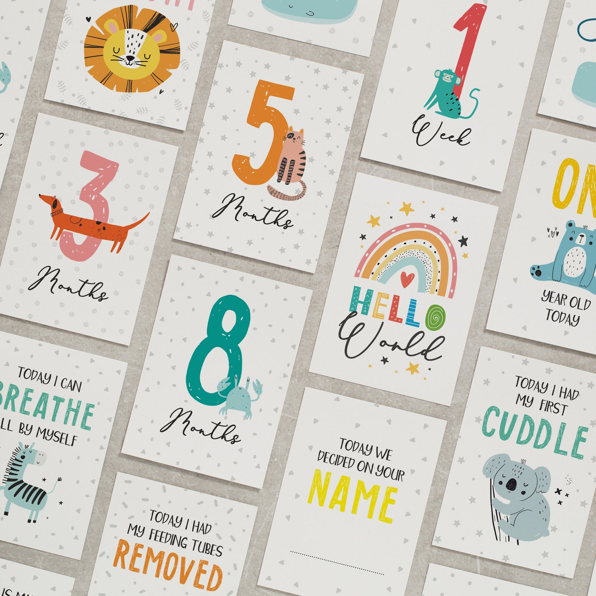 Preemie Milestone Cards, Unisex Preemie Milestone Cards, Premature Baby Milestone Cards, Preemie Baby Gift, For Preemie Baby