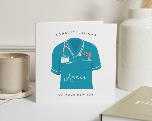 New Job Card, Personalised New Job Card, Congratulations New Job Card, Nurse New Job Card, Doctor Card, Healthcare Worker Card