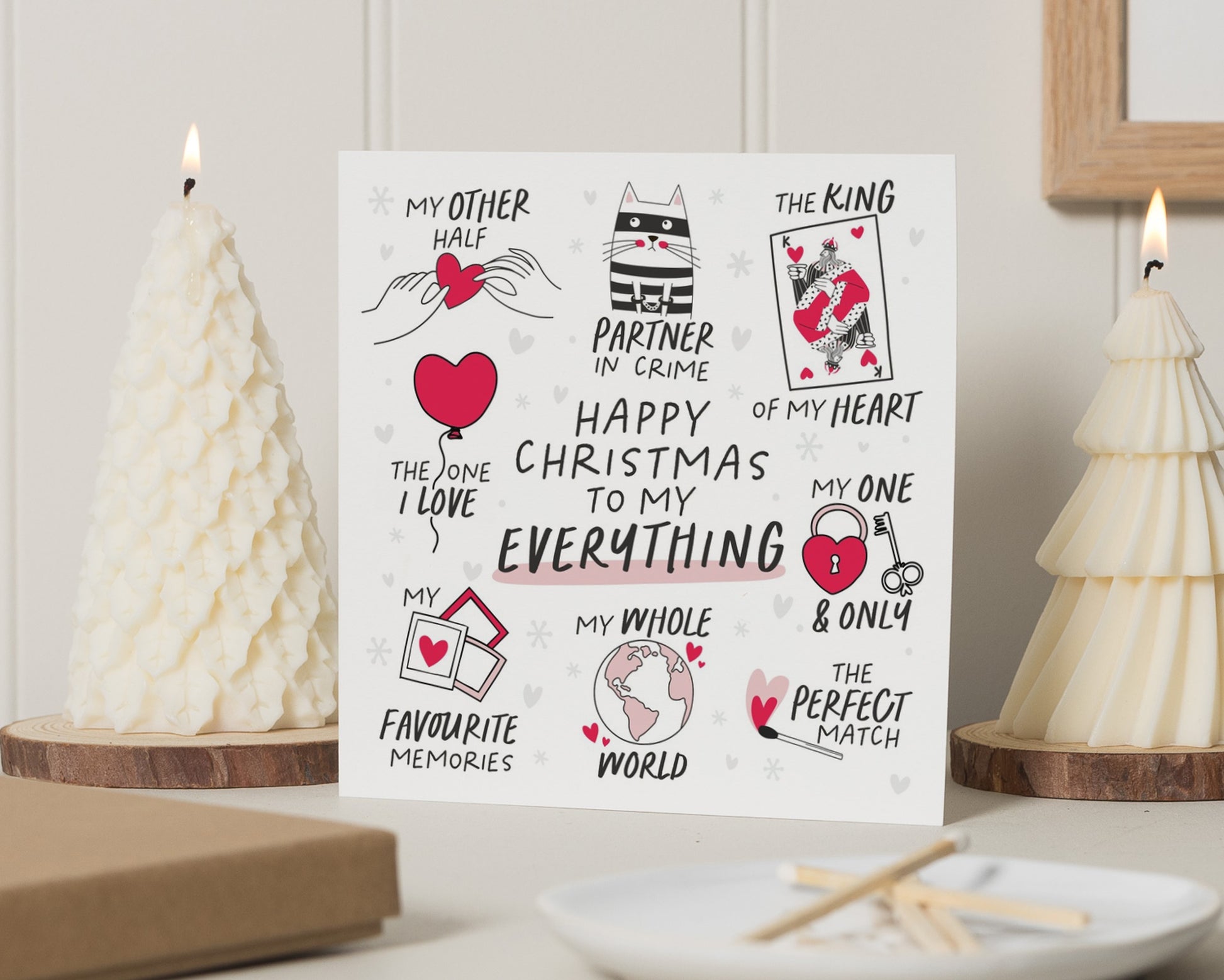 Christmas Card for Partner, Romantic Christmas Card, Christmas Card for Husband, Wife, Boyfriend, Girlfriend, Cute Christmas Card