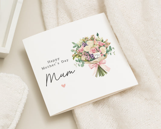 Mother's Day Card for Mum, Floral Mother's Day Card, Mum Mother's Day Card, Happy Mother's Day Cards for Her, Flower Card for Mum