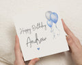 Birthday Card for Him, Personalised Birthday Card, Birthday Card for Son, Blue Balloon Birthday Card, Birthday Card for Boyfriend