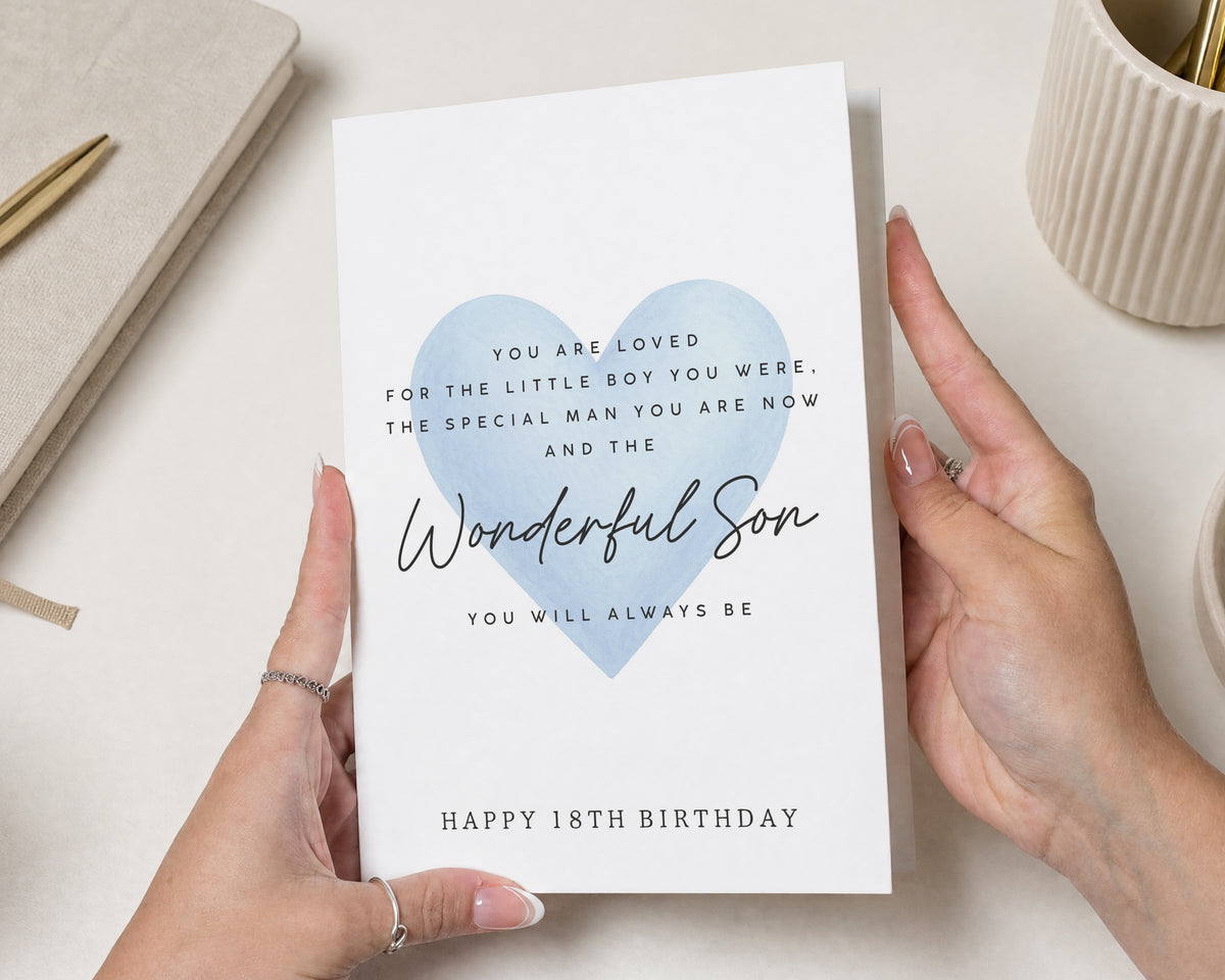 Son 18th Birthday Card, 18th Birthday Card for Son, Happy 18th Birthday Card, Son Birthday Card, Special Son Birthday Card