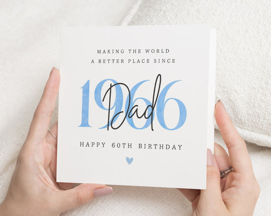 60th Birthday Card for Dad, Dad Birthday Card, 60th Birthday Card, Personalised Dad Card, Birthday Card for Him, Milestone Birthday Card