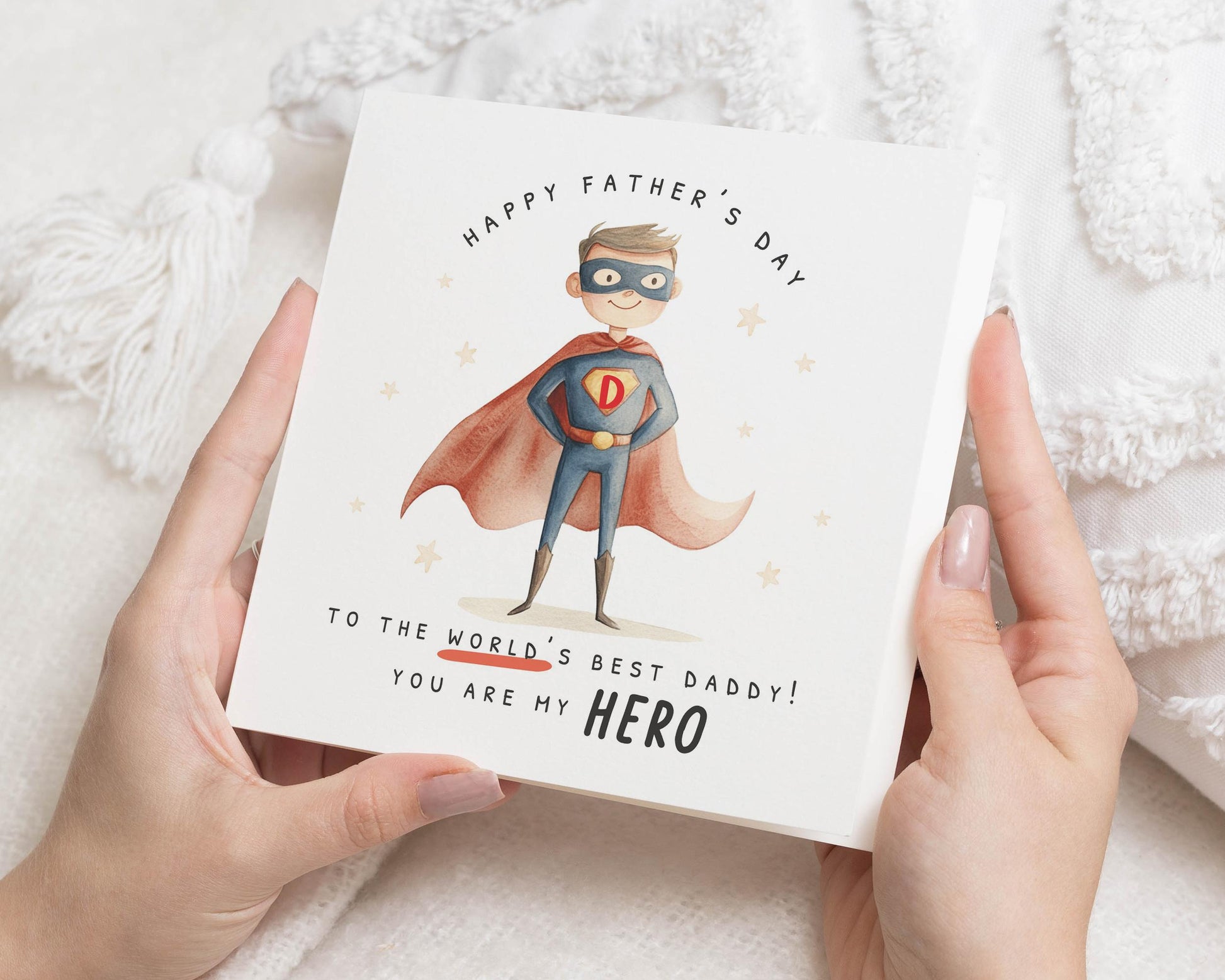 Fathers Day Card for Daddy, Fathers Day Card from Kids, Superhero Fathers Day Card, Cute Fathers Day Card for Dad, You Are My Hero Card
