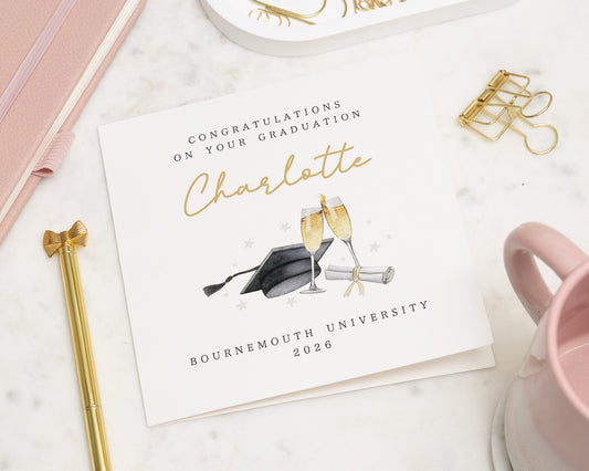 Graduation Card, Personalised Graduation Card, Congratulations Card, University Graduate Card, Well Done Card, Graduation Card for Her