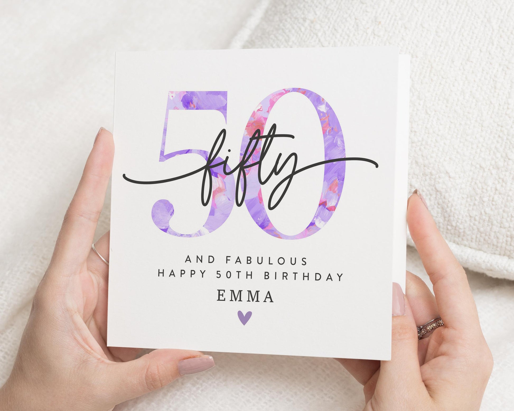 50th Birthday Card for Her, Personalised Birthday Card, Birthday Card for Women, 50th Birthday Card for Friend, Custom Age Card