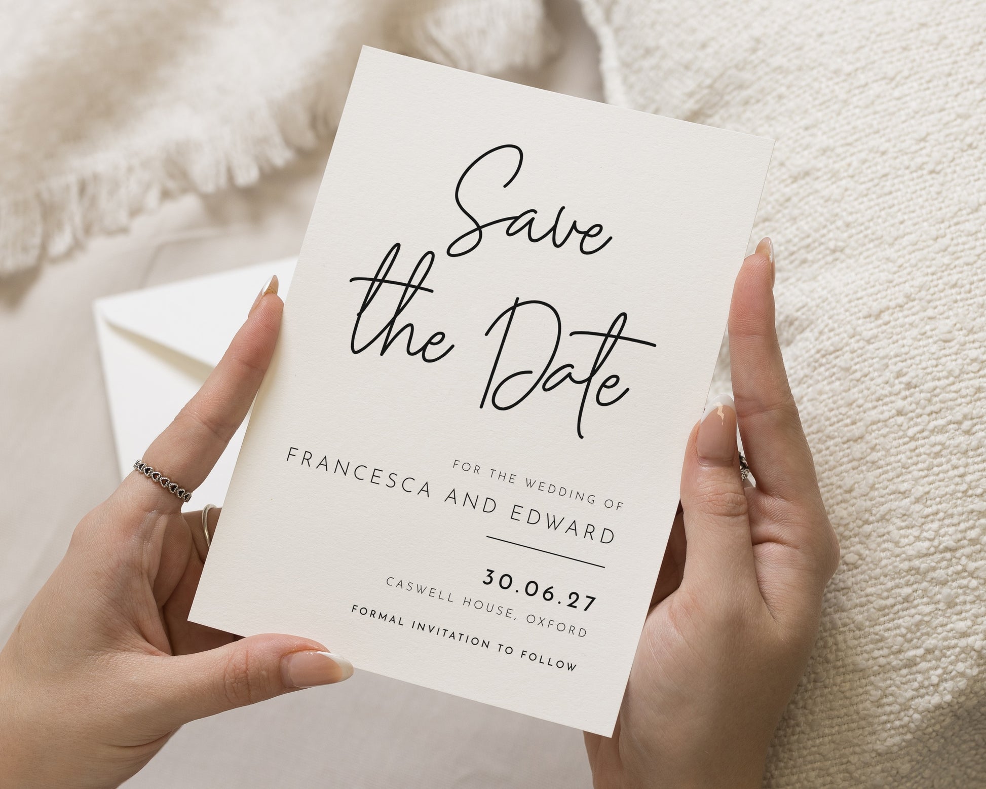 Personalised Save the Date Card, Simple Wedding Save the Date Card, Minimalist Custom Save the Date, Elegant Save the Date Cards