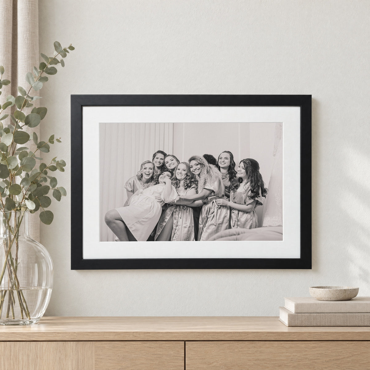 Personalised Photo Print, Custom Framed Print From Your Photo, Black and White Wall Art, Wedding Gift, Family Gift, With Mount