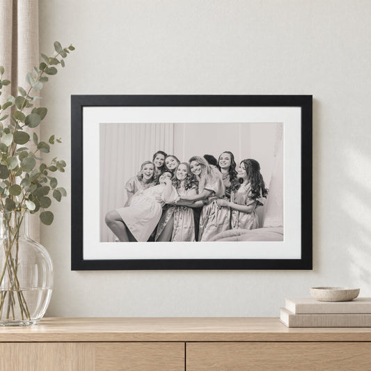 Personalised Photo Print, Custom Framed Print From Your Photo, Black and White Wall Art, Wedding Gift, Family Gift, With Mount