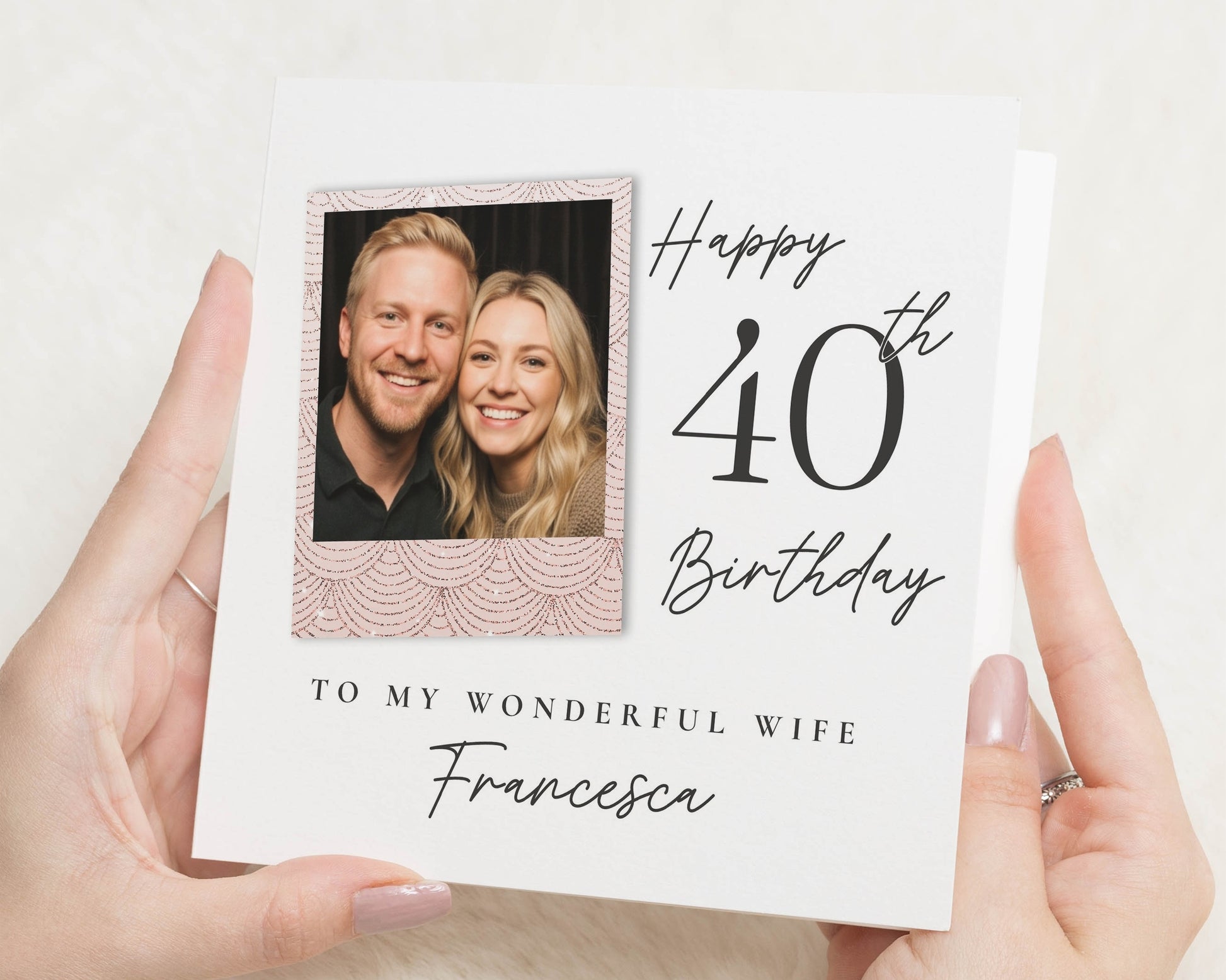 40th Birthday Card for Wife, Wife 40th Birthday Card, Personalised Photo Birthday Card, Birthday Card for Her, Romantic Birthday Card