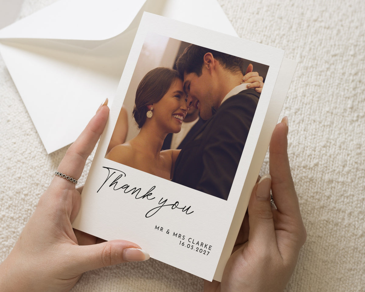 Personalised Wedding Thank You Cards, Photo Wedding Thank You Cards, Folded Wedding Thank You Cards, Thank You Card for Wedding