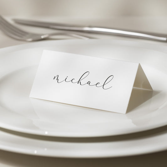 Place Cards, Simple Wedding Table Name Cards, Calligraphy Wedding Place Cards, Baptism, Minimalist Place Cards With Guest names &#39;Samantha&#39;