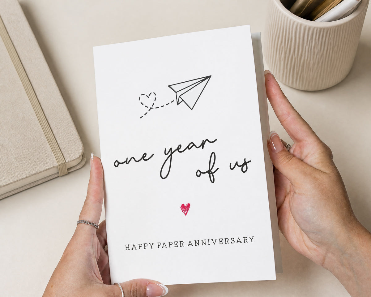 Paper Anniversary Card, First Anniversary Card, 1st Anniversary Card, One Year Anniversary Card, Anniversary Card for Husband Wife