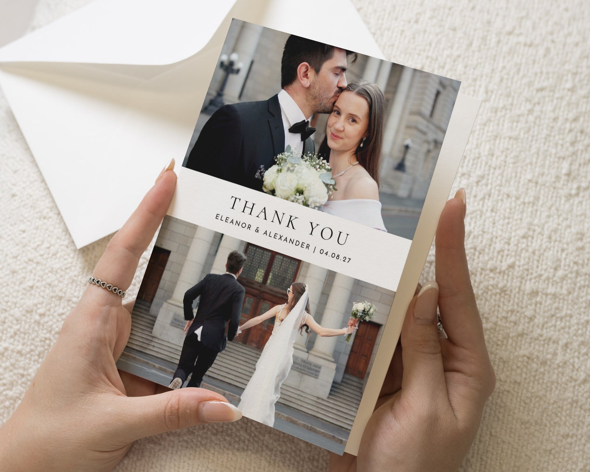 Personalised Wedding Thank You Cards, Photo Wedding Thank You Card, Minimal Wedding Thank You Cards, Thank You Cards for Wedding