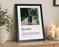 Personalised Brother Photo Print, Definition Wall Art, Gift for Brother, Birthday Gift, Black Framed Portrait Print
