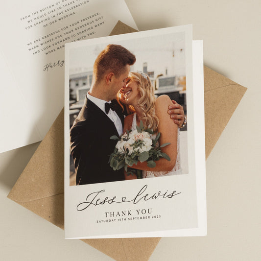 Wedding Thank You Cards, Thank You Wedding Pack, Simple Thank You Card, Wedding Thank You Cards With Photo, Thank You With Envelopes