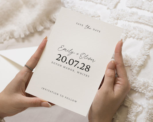 Personalised Save the Date Card, Wedding Save the Date, Simple Minimalist Save the Date, Custom Save the Date Card