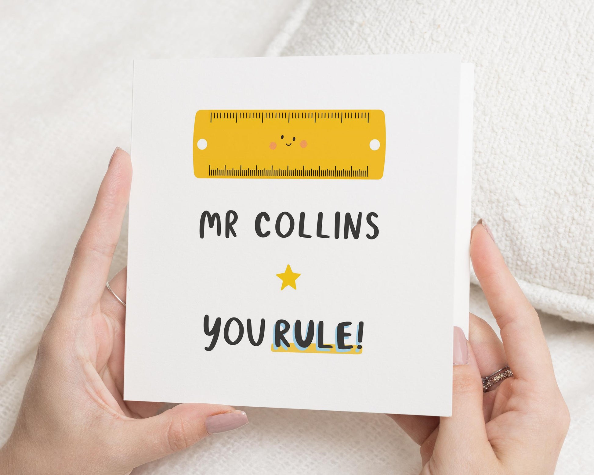 Teacher Thank You Card, Thank You Card for Teacher, You Rule Card, Personalised Teacher Card, End of Term Card, Cute Thank You Card