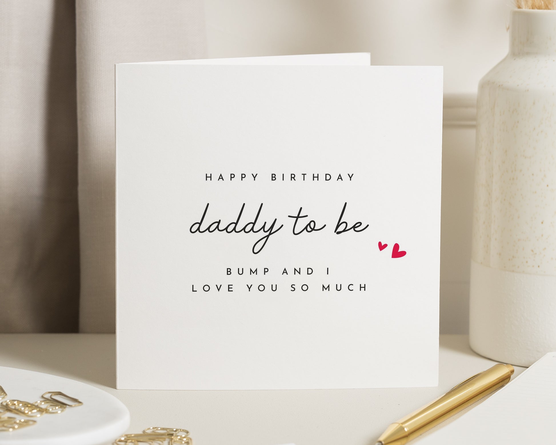 Birthday Card for Daddy to Be, Birthday Card from Bump, Dad to Be Birthday Card, Pregnancy Birthday Card, Simple Birthday Card