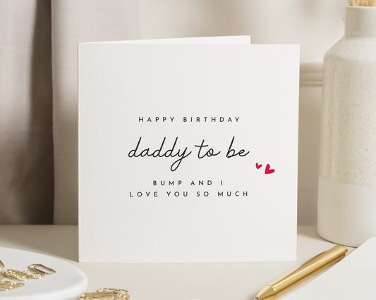 Birthday Card for Daddy to Be, Birthday Card from Bump, Dad to Be Birthday Card, Pregnancy Birthday Card, Simple Birthday Card