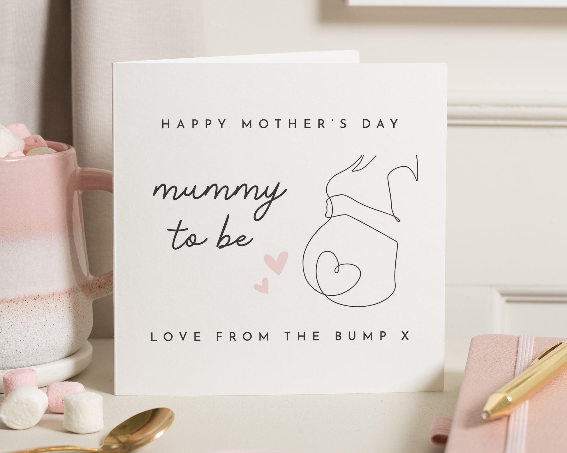 Mother's Day Card for Mummy to Be, Mum to Be Mother's Day Card, From the Bump, Pregnancy Mother's Day Card, Cute Baby Shower Card