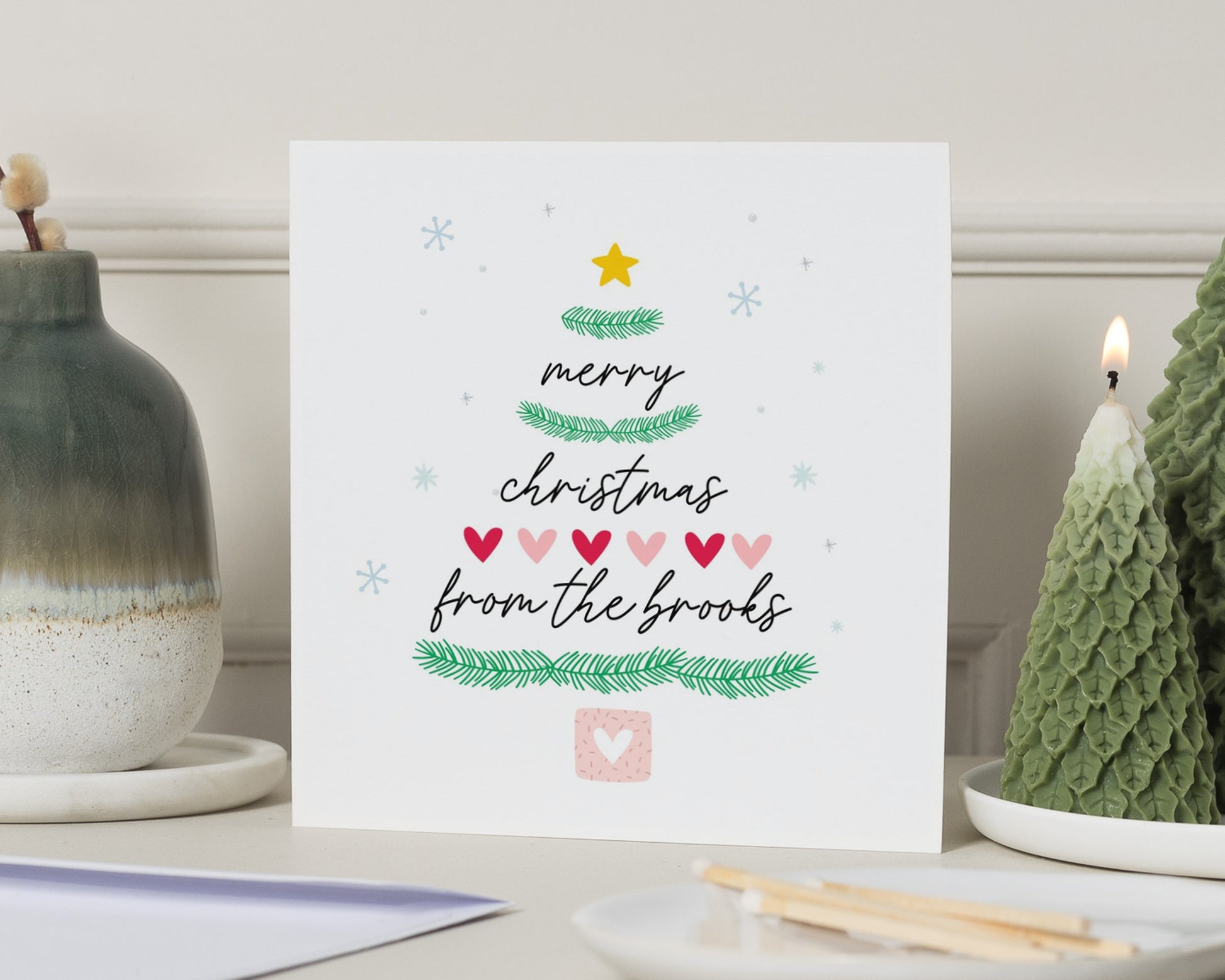Personalised Christmas Card, Family Christmas Card, Square Christmas Card, Merry Christmas Card, Custom Christmas Card