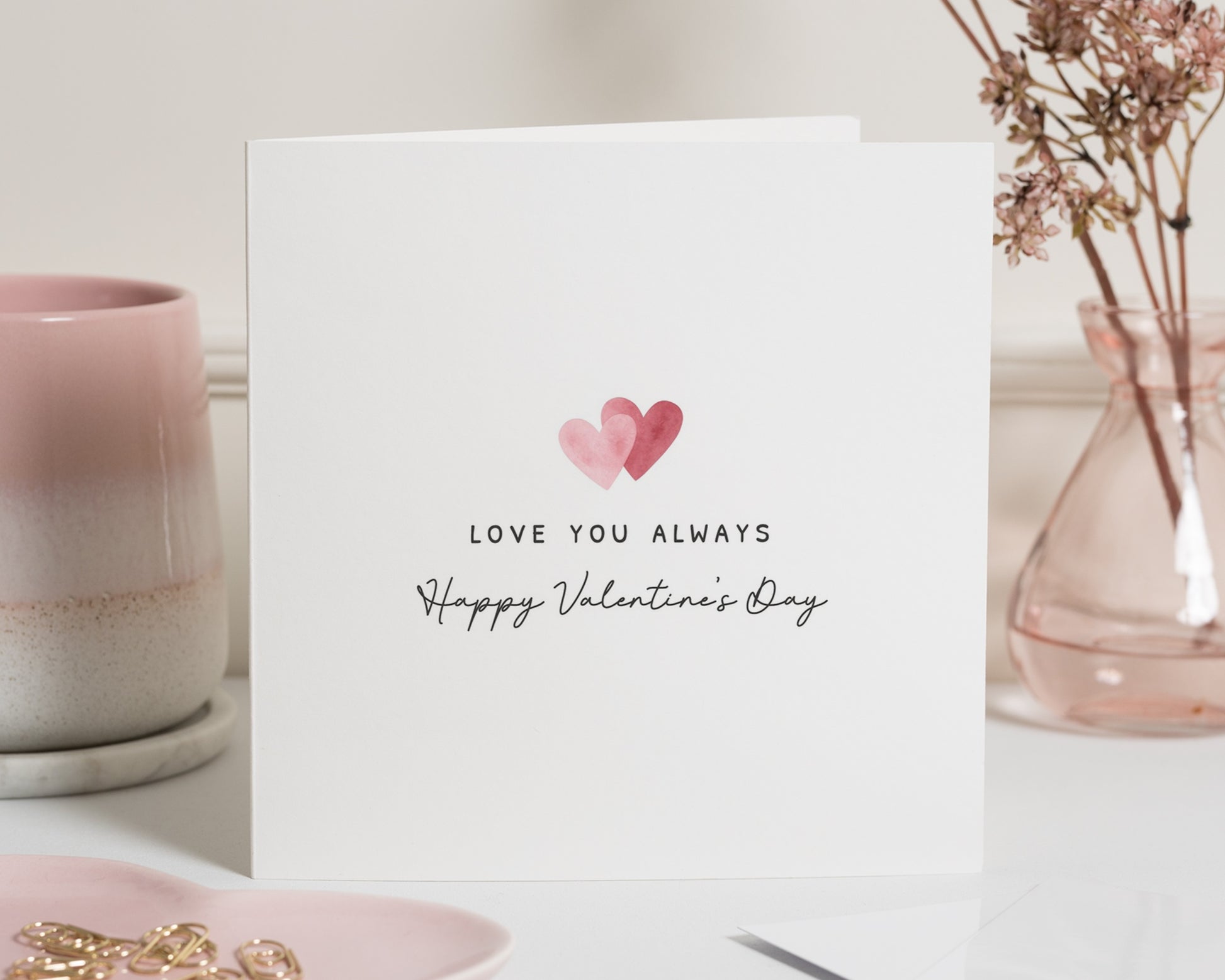 Valentines Day Card, Love You Always Card, Romantic Valentines Card, Valentines Card for Her, Valentines Card for Him, Cute Heart Card