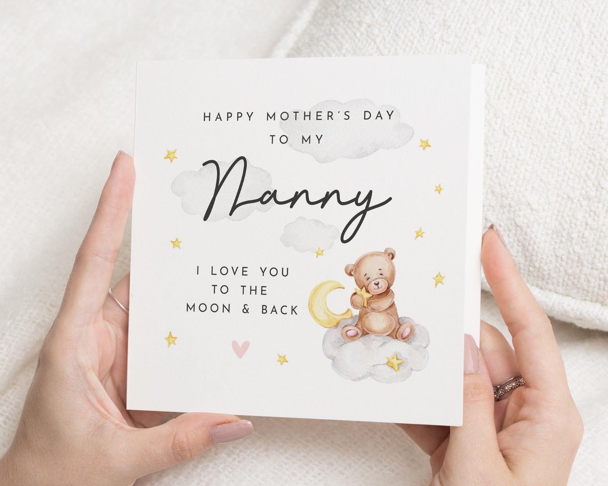 Mother's Day Card for Nanny, Nanny Mother's Day Card, Mother's Day Card for Her, Cute Bear Card, Personalised Mother's Day Card