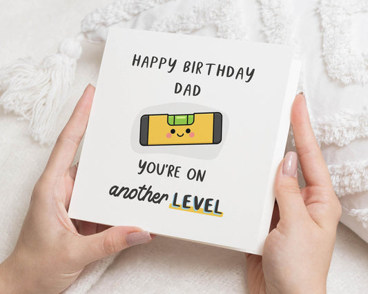 Birthday Card for Dad, Funny Birthday Card for Him, Dad Birthday Card, Birthday Card for Men, Level Pun Birthday Card, Cute Dad Card