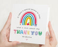 Teacher Thank You Card, Personalised Teacher Card, Thank You Teacher Card, Teaching Assistant Card, Nursery Teacher Rainbow Card