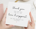 Thank You Card for Mum and Dad, Wedding Thank You Card, Love and Support Card, Personalised Wedding Card, Parents Thank You Card