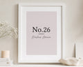 Personalised House Number Print, Pale Pink Wall Art, Custom Address Print, New Home Gift, House Warming Gift, Hallway Art