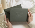 Forest Green Envelopes with White Ink Guest or Return Address Printing, C6, 5x7 or C5 Wedding Invitation Envelopes (Olive)