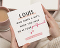 Birthday Card for Boyfriend, Personalised Girlfriend Card, Funny Birthday Card for Him, Custom Name Card, Cute Gift for Boyfriend
