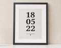 Personalised Wedding Date Print, Off White Wall Art, Minimalist Couple Gift, Anniversary Gift, Wedding Gift, Portrait Print